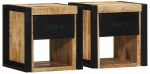 vidaXL Κομοδίνα 2 τεμάχια 40x35x40 cm Στερεό ακατέργαστο ξύλο Mango