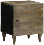 vidaXL Κομοδίνα 2 τεμάχια ανοιχτό γκρι 40x33x46 cm μασίφ ξύλο Mango