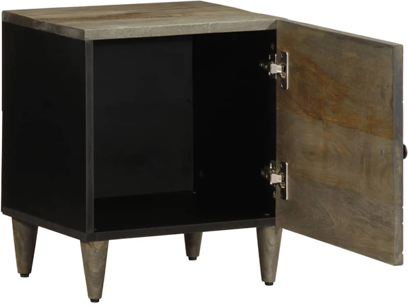 vidaXL Κομοδίνα 2 τεμάχια ανοιχτό γκρι 40x33x46 cm μασίφ ξύλο Mango