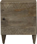 vidaXL Κομοδίνα 2 τεμάχια ανοιχτό γκρι 40x33x46 cm μασίφ ξύλο Mango