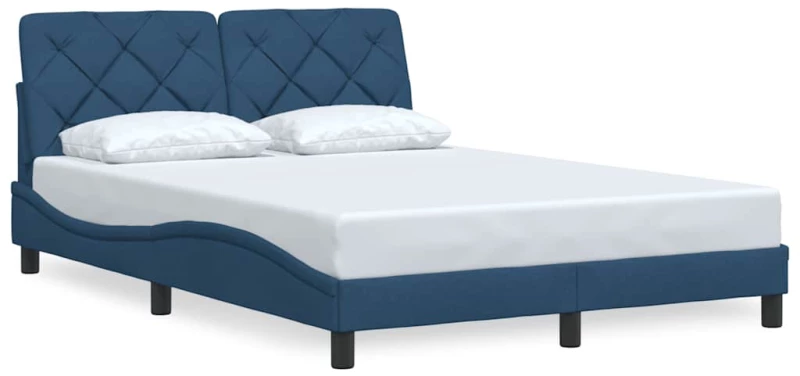 vidaXL Πλαίσιο κρεβατιού χωρίς στρώμα Μπλε 120x200 cm Ύφασμα