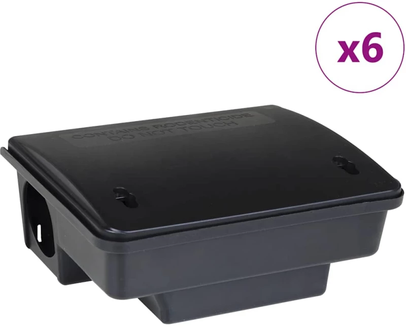 vidaXL Παγίδες ποντικιών 6 τεμάχια Μαύρο 23x19x9,5 εκ.