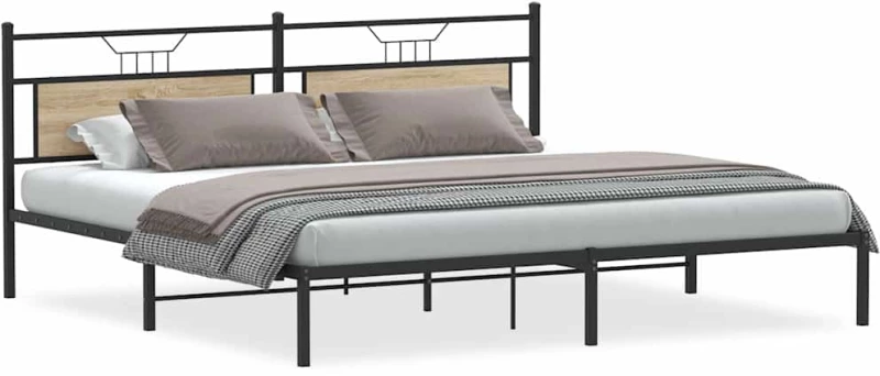 vidaXL Πλαίσιο Κρεβατιού Χωρ. Στρώμα Sonoma Δρυς 193x203 εκ. Επ. Ξύλο