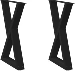 vidaXL Πόδια τραπεζαρίας 2 τεμάχια Μαύρο 60x(72-73,3) cm Ατσάλι