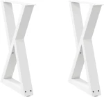 vidaXL Πόδια τραπεζαρίας 2 τεμάχια Λευκό 50x(72-73,3) cm Ατσάλι