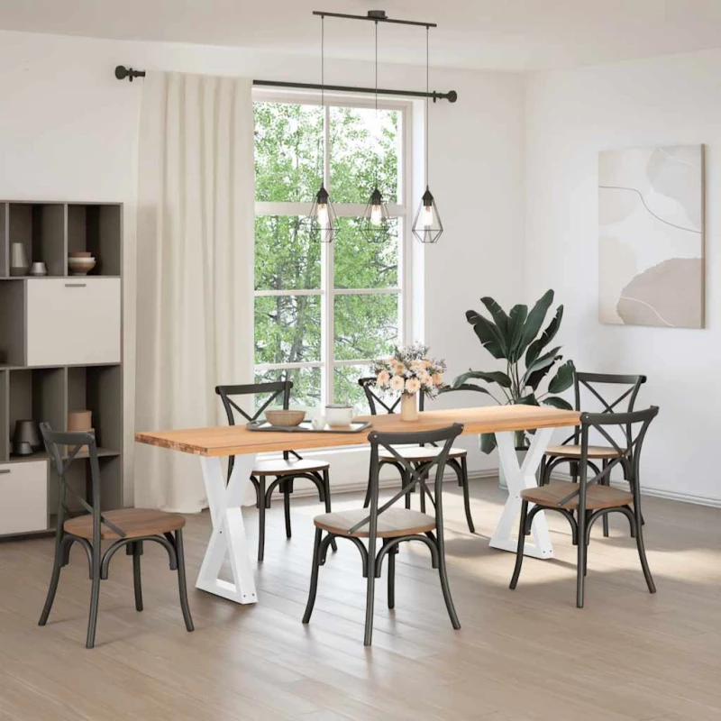 vidaXL Πόδια τραπεζαρίας 2 τεμάχια Λευκό 50x(72-73,3) cm Ατσάλι