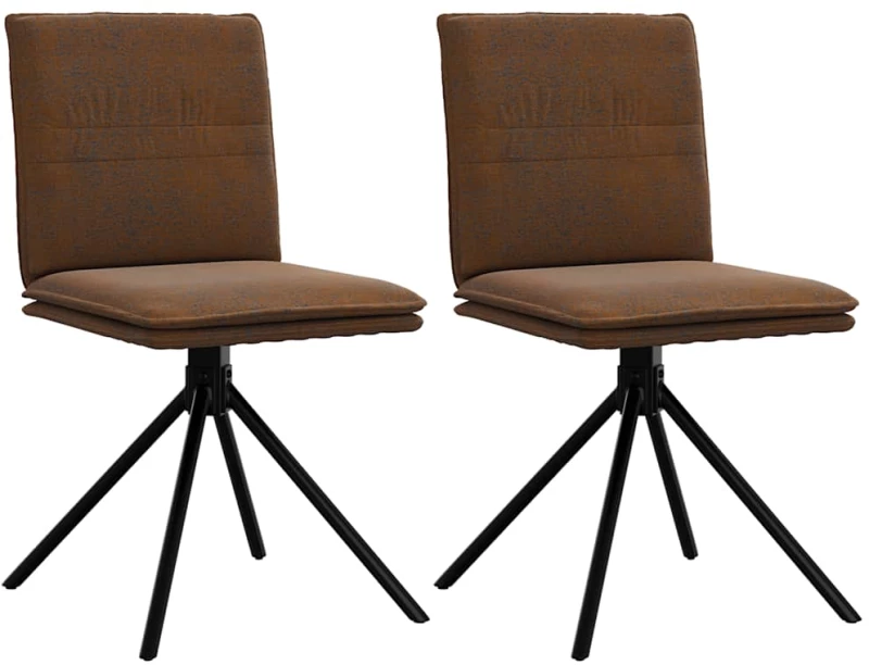 vidaXL Καρέκλα τραπεζαρίας καφέ δέρμα Faux Suede