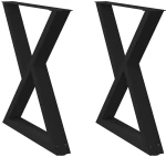 vidaXL Πόδια τραπεζαρίας 2 τεμ. Μαύρο 70x(72-73,3) εκ. Ατσάλι