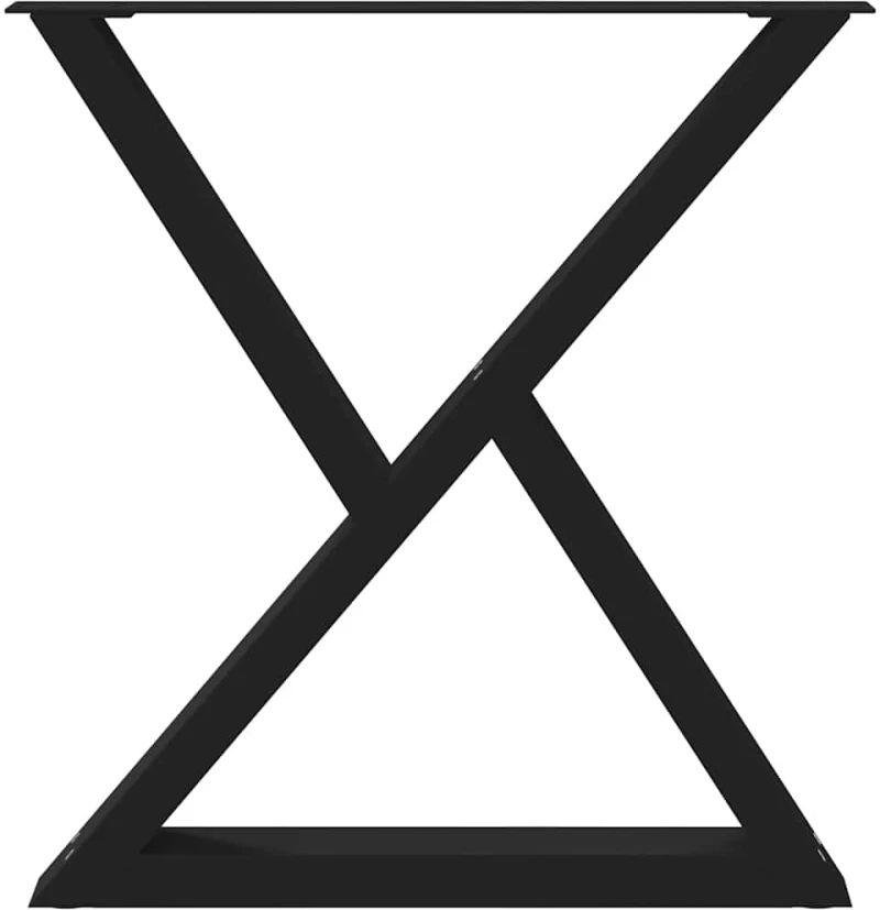 vidaXL Πόδια τραπεζαρίας 2 τεμ. Μαύρο 70x(72-73,3) εκ. Ατσάλι