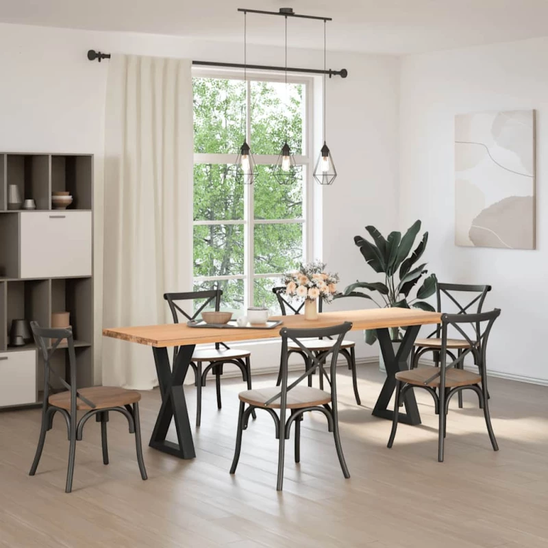 vidaXL Πόδια τραπεζαρίας 2 τεμάχια Μαύρο 50x(72-73,3) cm Ατσάλι