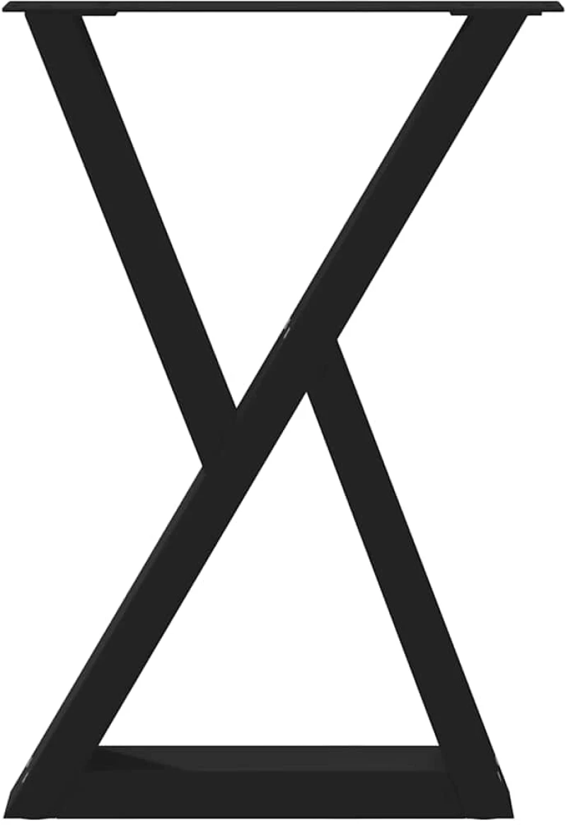 vidaXL Πόδια τραπεζαρίας 2 τεμάχια Μαύρο 50x(72-73,3) cm Ατσάλι