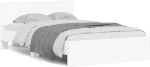 vidaXL Πλαίσιο Κρεβατιού με Κεφαλάρι/LED Λευκό 140x190 εκ.