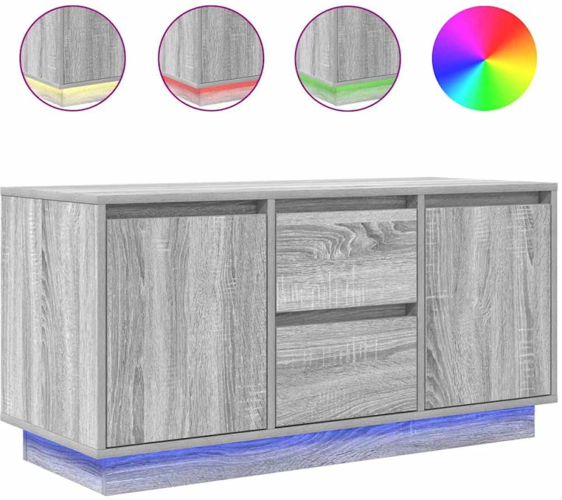 vidaXL Έπιπλο Τηλεόρασης με LED Γκρι Sonoma 100x41x50 εκ.