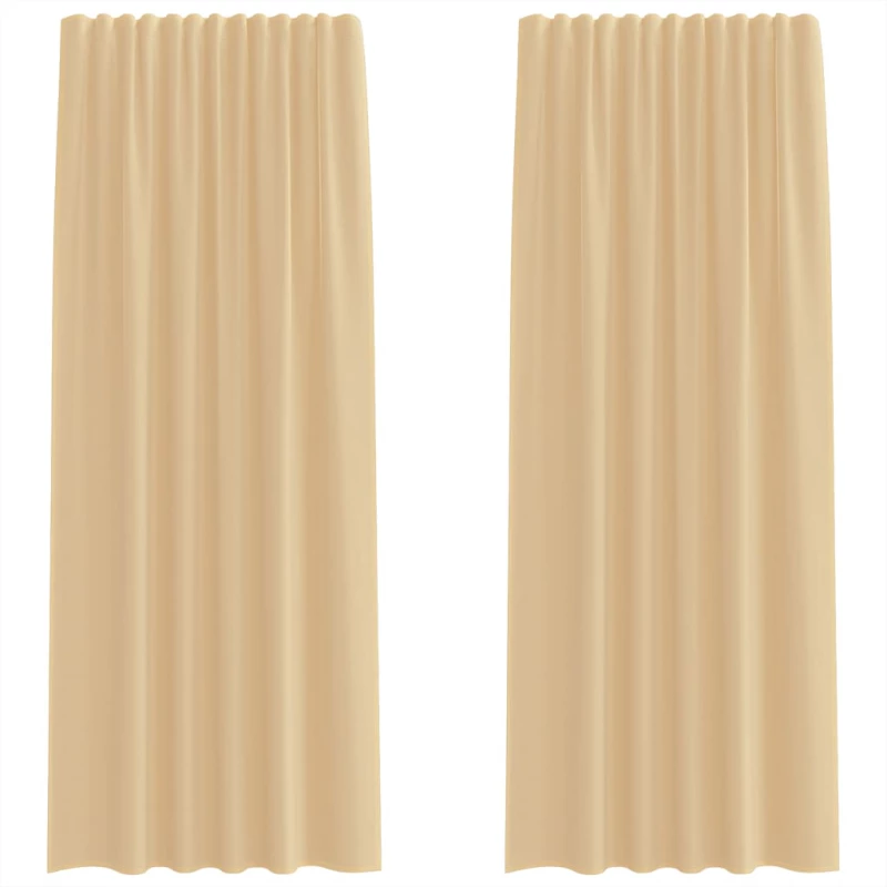 vidaXL Κουρτίνες Voile με βρόχους 2 τεμάχια Άμμος 140x245 cm