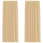 vidaXL Κουρτίνες Voile με βρόχους 2 τεμάχια Άμμος 140x245 cm