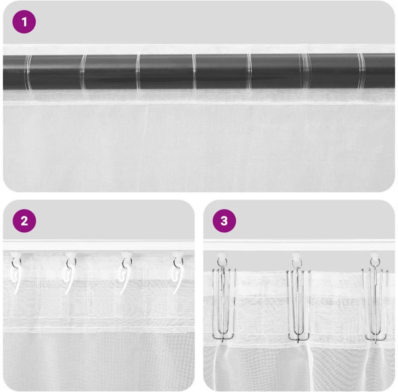 vidaXL Κουρτίνες Voile με βρόχους 2 τεμάχια Λευκό 140x175 cm
