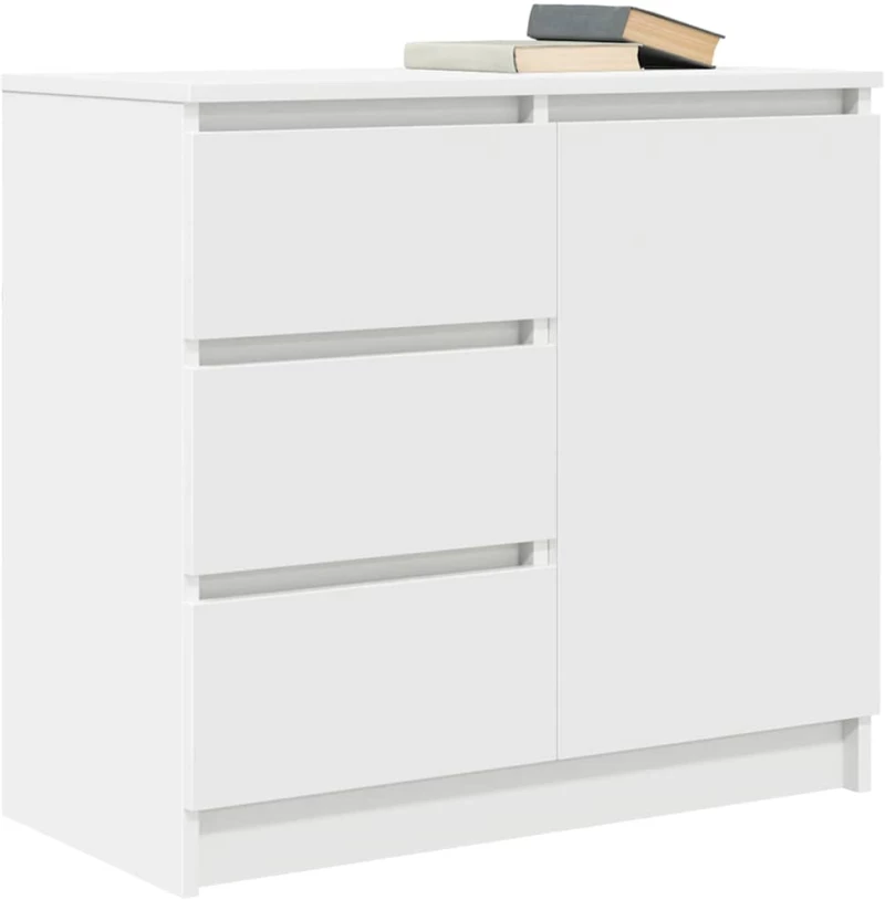 vidaXL Συρταριέρα με Συρτάρια Λευκή 71x35x65 εκ. από Επεξ. Ξύλο