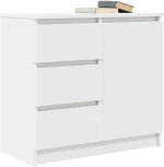vidaXL Συρταριέρα με Συρτάρια Λευκή 71x35x65 εκ. από Επεξ. Ξύλο