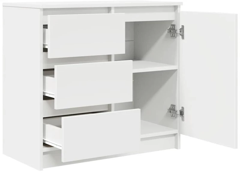 vidaXL Συρταριέρα με Συρτάρια Λευκή 71x35x65 εκ. από Επεξ. Ξύλο