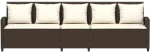 vidaXL Καναπές κήπου 5θέσιος με μαξιλάρια Brown Poly Rattan