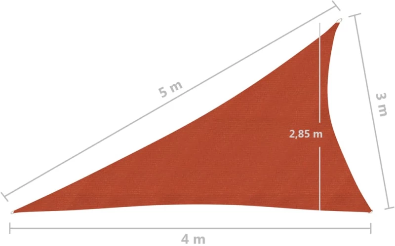 vidaXL Πανί Σκίασης Τερακότα 3 x 4 x 5 μ. από HDPE 160 γρ./μ²