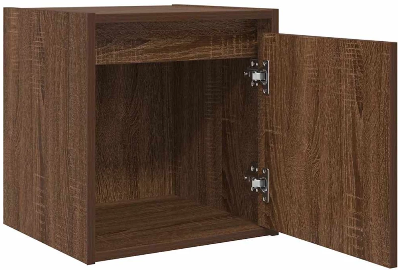 vidaXL Κομοδίνα Επιτοίχια 2 τεμ. Καφέ Δρυς 38x34x40 εκ.