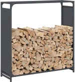 vidaXL Ράφι για καυσόξυλα Ανθρακί 90x28x90 cm Ατσάλι ψυχρής έλασης