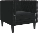 vidaXL Πολυθρόνα Chesterfield Μαύρο Βελούδινη