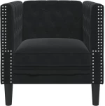 vidaXL Πολυθρόνα Chesterfield Μαύρο Βελούδινη