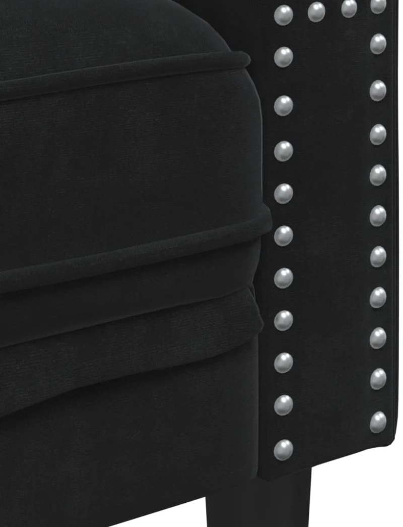 vidaXL Πολυθρόνα Chesterfield Μαύρο Βελούδινη