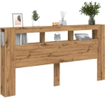 vidaXL LED κεφαλάρι Artisan Oak 200x18,5x103,5 cm Κατασκευασμένο ξύλο