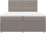 vidaXL Κρεβάτι Boxspring με Στρώμα Taupe 200x200 εκ. Υφασμάτινο