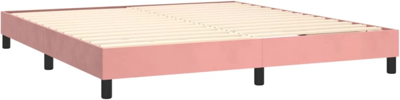 vidaXL Κρεβάτι Boxspring με Στρώμα Ροζ 160x200 εκ. Βελούδινο