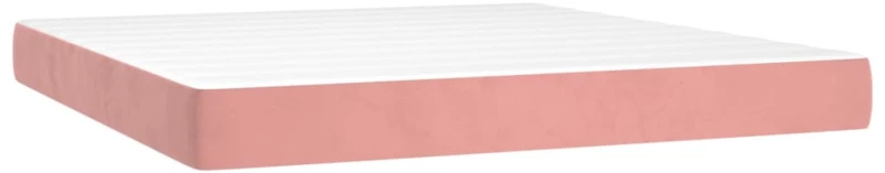 vidaXL Κρεβάτι Boxspring με Στρώμα Ροζ 160x200 εκ. Βελούδινο