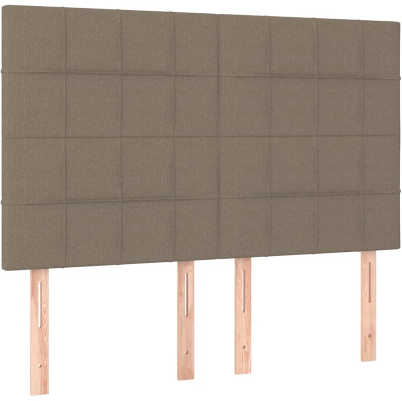 vidaXL Κρεβάτι Boxspring με Στρώμα & LED Taupe 140x190 εκ. Υφασμάτινο