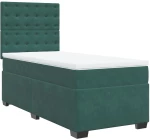 vidaXL Κρεβάτι Boxspring με Στρώμα Σκούρο Πράσινο 80x200 εκ. Βελούδινο
