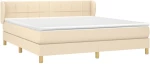 vidaXL Κρεβάτι Boxspring με Στρώμα Κρεμ 160x200 εκ. Υφασμάτινο