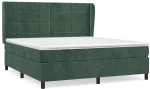 vidaXL Κρεβάτι Boxspring με Στρώμα Σκούρο Πράσινο 180x200εκ. Βελούδινο