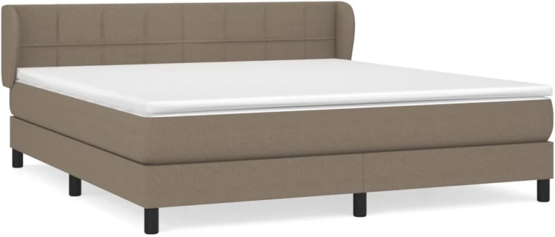 vidaXL Κρεβάτι Boxspring με Στρώμα Taupe 160x200 εκ. Υφασμάτινο