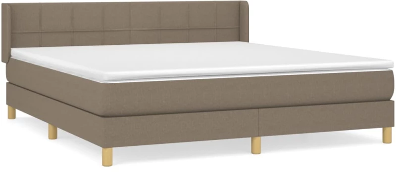 vidaXL Κρεβάτι Boxspring με Στρώμα Taupe 160x200 εκ. Υφασμάτινο