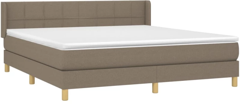 vidaXL Κρεβάτι Boxspring με Στρώμα Taupe 160x200 εκ. Υφασμάτινο