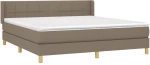 vidaXL Κρεβάτι Boxspring με Στρώμα Taupe 160x200 εκ. Υφασμάτινο