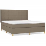 vidaXL Κρεβάτι Boxspring με Στρώμα Taupe 160x200 εκ. Υφασμάτινο