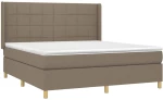 vidaXL Κρεβάτι Boxspring με Στρώμα Taupe 160x200 εκ. Υφασμάτινο