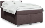 vidaXL Κρεβάτι Boxspring με Στρώμα Σκούρο Καφέ 140x200 εκ Υφασμάτινο