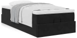 vidaXL Οθωμανικό κρεβάτι με στρώμα Μαύρο 90x200cm Velvet