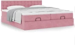 vidaXL Οθωμανικό κρεβάτι με στρώματα ροζ 180x200cm Velvet