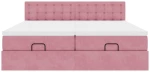 vidaXL Οθωμανικό κρεβάτι με στρώματα ροζ 180x200cm Velvet