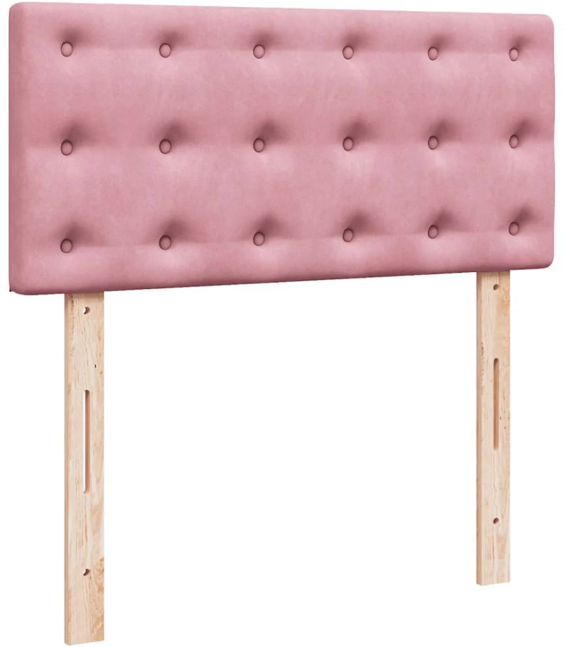 vidaXL Οθωμανικό κρεβάτι με στρώματα ροζ 180x200cm Velvet