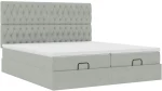 vidaXL Οθωμανικό κρεβάτι με στρώματα & LEDs Ανοιχτό γκρι Βελούδο